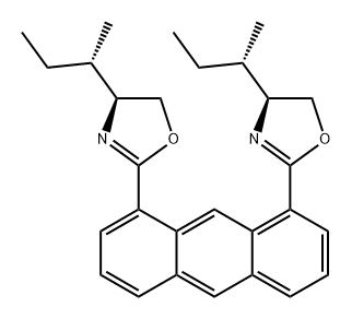 Oxazole, 2,2'-(1,8-anthracenediyl)bis[4,5-dihydro-4-[(1S)-1-methylpropyl]-, (4S,4'S)- Structure