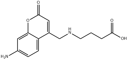 4-(((7-Amino-2-oxo-2H-chromen-4-yl)methyl)amino)butanoic acid Struktur