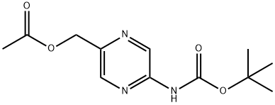 Carbamic acid, N-[5-[(acetyloxy)methyl]-2-pyrazinyl]-, 1,1-dimethylethyl ester Structure