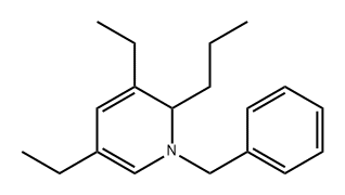 Pyridine, 3,5-diethyl-1,2-dihydro-1-(phenylmethyl)-2-propyl- 化学構造式