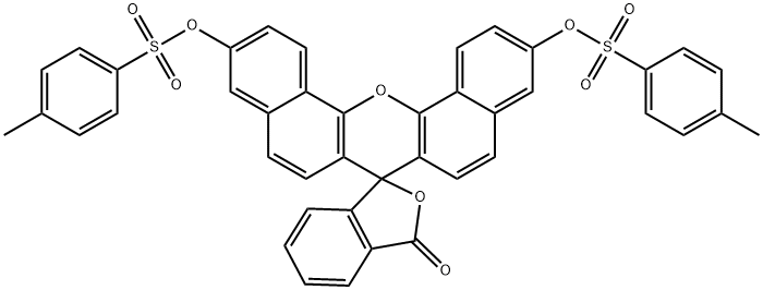 Spiro[7H-dibenzo[c,h]xanthene-7,1'(3'H)-isobenzofuran]-3'-one, 3,11-bis[[(4-methylphenyl)sulfonyl]oxy]- 化学構造式