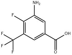 3-氨基-4-氟-5-(三氟甲基)苯甲酸,874838-52-5,结构式