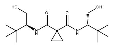 1,1-Cyclopropanedicarboxamide, N,N'-bis[(1S)-1-(hydroxymethyl)-2,2-dimethylpropyl]-,874916-76-4,结构式