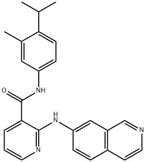 3-Pyridinecarboxamide, 2-(7-isoquinolinylamino)-N-[3-methyl-4-(1-methylethyl)phenyl]-,875002-69-0,结构式