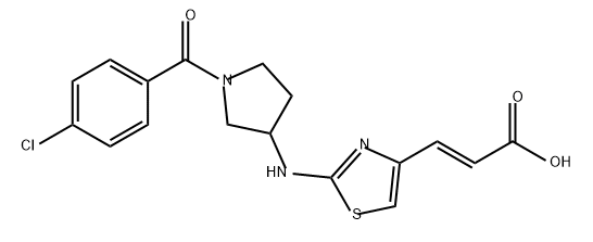 2-Propenoic acid, 3-[2-[[1-(4-chlorobenzoyl)-3-pyrrolidinyl]amino]-4-thiazolyl]-, (2E)- 化学構造式