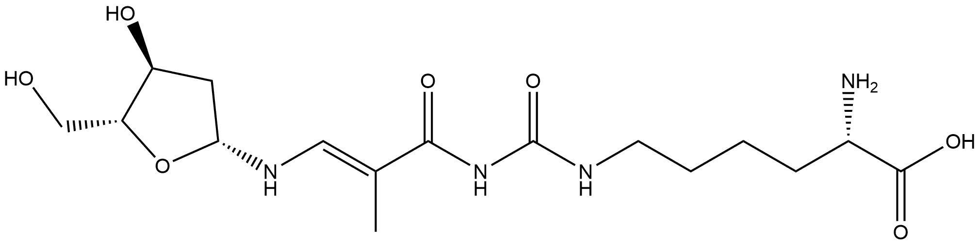 L-Lysine, N6-[[[3-[(2-deoxy-β-D-erythro-pentofuranosyl)amino]-2-methyl-1-oxo-2-propenyl]amino]carbonyl]-, (E)- (9CI)