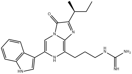 Guanidine, N-[3-[3,7-dihydro-6-(1H-indol-3-yl)-2-[(1S)-1-methylpropyl]-3-oxoimidazo[1,2-a]pyrazin-8-yl]propyl]-,876351-00-7,结构式