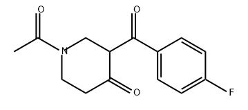 4-Piperidinone, 1-acetyl-3-(4-fluorobenzoyl)- Struktur