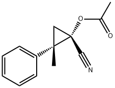 Cyclopropanecarbonitrile, 1-(acetyloxy)-2-methyl-2-phenyl-, trans- (9CI) Structure