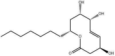 2H-Oxecin-2-one, 10-heptyl-3,4,7,8,9,10-hexahydro-4,7,8-trihydroxy-, (4S,5E,7R,8S,10R)- Structure