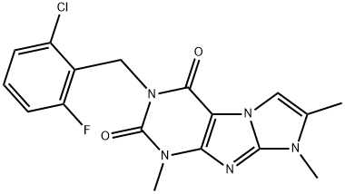 2-[(2-chloro-6-fluorophenyl)methyl]-4,6,7-trimethylpurino[7,8-a]imidazole-1,3-dione Structure