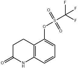 Methanesulfonic acid, 1,1,1-trifluoro-, 1,2,3,4-tetrahydro-2-oxo-5-quinolinyl ester Struktur