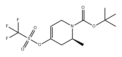 1(2H)-Pyridinecarboxylic acid, 3,6-dihydro-2-methyl-4-[[(trifluoromethyl)sulfonyl]oxy]-, 1,1-dimethylethyl ester, (2S)- Struktur