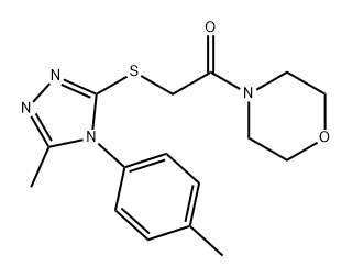 Ethanone, 2-[[5-methyl-4-(4-methylphenyl)-4H-1,2,4-triazol-3-yl]thio]-1-(4-morpholinyl)-|2-(5-甲基-4-对甲苯基-4H-[1,2,4]三唑-3-基硫基)-1-吗啉-4-基乙酮