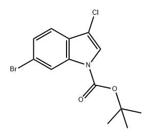 1H-Indole-1-carboxylic acid, 6-bromo-3-chloro-, 1,1-dimethylethyl ester Struktur