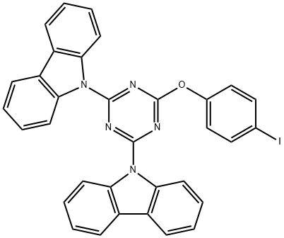 9H-CARBAZOLE, 9,9'-[6-(4-IODOPHENOXY)-1,3,5-TRIAZINE-2,4-DIYL]BIS- (9CI),877615-01-5,结构式
