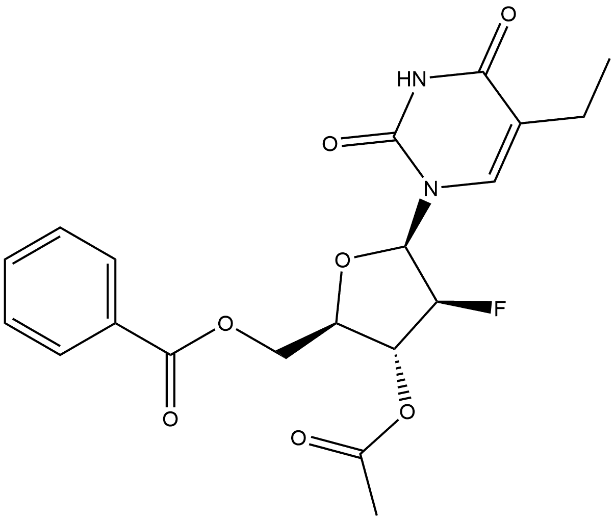 2,4(1H,3H)-Pyrimidinedione, 1-(3-O-acetyl-5-O-benzoyl-2-deoxy-2-fluoro-β-D-arabinofuranosyl)-5-ethyl-