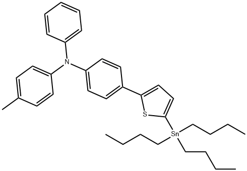 Benzenamine, N-(4-methylphenyl)-N-phenyl-4-[5-(tributylstannyl)-2-thienyl]- 结构式