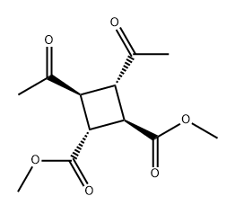 1,2-Cyclobutanedicarboxylic acid, 3,4-diacetyl-, 1,2-dimethyl ester, (1R,2R,3S,4S)- 结构式