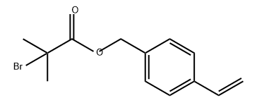 2-溴-2-甲基丙酸-4-(乙烯基苯基)甲基酯, 878730-15-5, 结构式