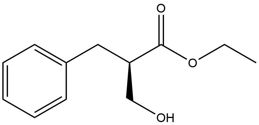 Benzenepropanoic acid, α-(hydroxymethyl)-, ethyl ester, (αR)- 化学構造式