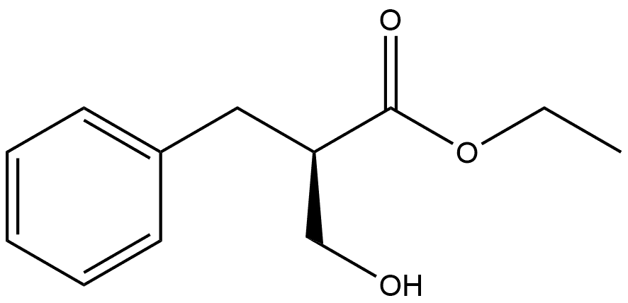 Benzenepropanoic acid, α-(hydroxymethyl)-, ethyl ester, (αR)- Struktur