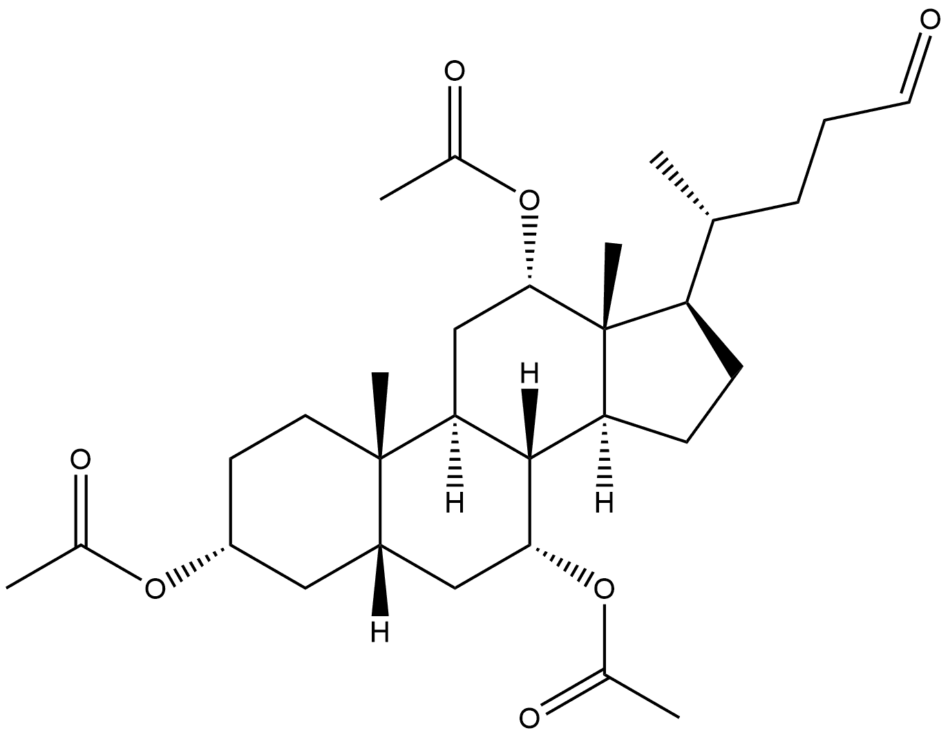 Cholan-24-al, 3,7,12-tris(acetyloxy)-, (3α,5β,7α,12α)- 结构式