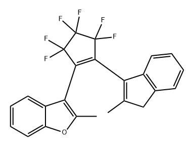 Benzofuran, 3-[3,3,4,4,5,5-hexafluoro-2-(2-methyl-1H-inden-3-yl)-1-cyclopenten-1-yl]-2-methyl-,879317-86-9,结构式