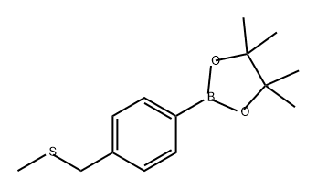 4,4,5,5-四甲基-2-(4-((甲硫基)甲基)苯基)-1,3,2-二氧杂环戊烷,879487-00-0,结构式