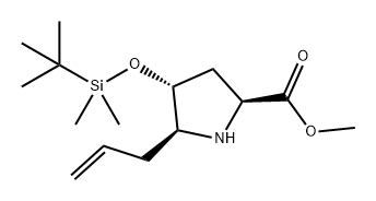 L-Proline, 4-[[(1,1-dimethylethyl)dimethylsilyl]oxy]-5-(2-propen-1-yl)-, methyl ester, (4R,5S)- Structure