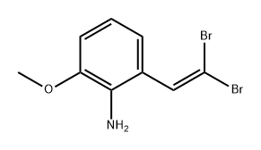 Benzenamine, 2-(2,2-dibromoethenyl)-6-methoxy- Structure