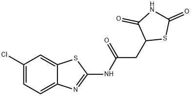 5-Thiazolidineacetamide, N-(6-chloro-2-benzothiazolyl)-2,4-dioxo- Struktur