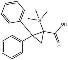 2,2-Diphenyl-1-(trimethylsilyl)cyclopropanecarboxylic acid 化学構造式