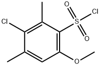 3-氯-6-甲氧基-2,4-二甲基苯磺酰氯 结构式