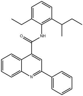 N-(2-(sec-Butyl)-6-ethylphenyl)-2-phenylquinoline-4-carboxamide Struktur