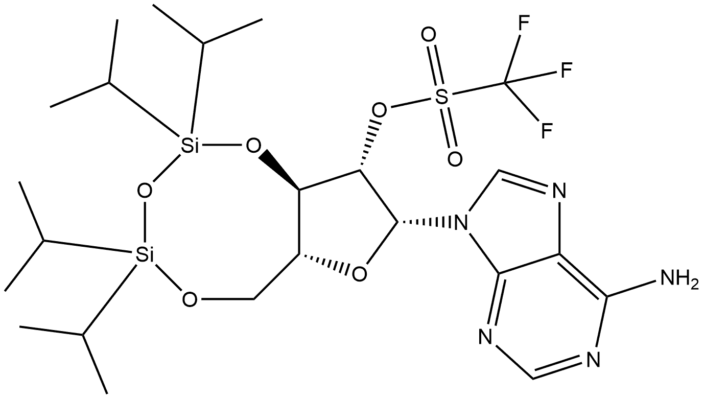 9H-Purin-6-amine, 9-[3,5-O-[1,1,3,3-tetrakis(1-methylethyl)-1,3-disiloxanediyl]-2-O-[(trifluoromethyl)sulfonyl]-β-D-arabinofuranosyl]-