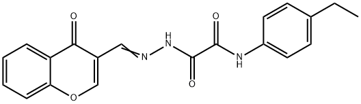 N-(4-Ethylphenyl)-2-oxo-2-(2-((4-oxo-4H-chromen-3-yl)methylene)hydrazinyl)acetamide 结构式
