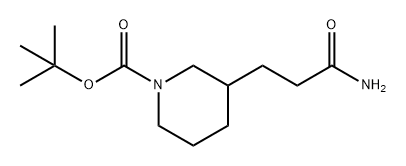 1-Piperidinecarboxylic acid, 3-(3-amino-3-oxopropyl)-, 1,1-dimethylethyl ester,881656-64-0,结构式