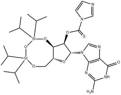 Guanosine, 3',5'-O-[1,1,3,3-tetrakis(1-methylethyl)-1,3-disiloxanediyl]-, 2'-(1H-imidazole-1-carbothioate) (9CI)