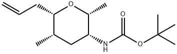 Carbamic acid, N-[(2R,3R,5S,6S)-tetrahydro-2,5-dimethyl-6-(2-propen-1-yl)-2H-pyran-3-yl]-, 1,1-dimethylethyl ester Struktur