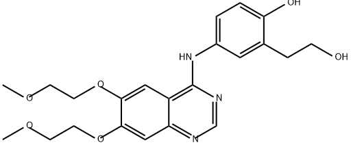 Benzeneethanol, 5-[[6,7-bis(2-methoxyethoxy)-4-quinazolinyl]amino]-2-hydroxy- 结构式