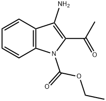 Ethyl 2-acetyl-3-amino-1H-indole-1-carboxylate 化学構造式