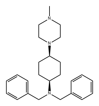 Benzenemethanamine, N-[cis-4-(4-methyl-1-piperazinyl)cyclohexyl]-N-(phenylmethyl)-,883195-12-8,结构式