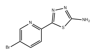 2-氨基-5-(5-溴-2-吡啶基)-1,3,4-噻二唑, 883230-95-3, 结构式