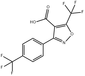 JR-13994, 5-(Trifluoromethyl)-3-(4-(trifluoromethyl)phenyl)isoxazole-4-carboxylic acid, 97% 化学構造式