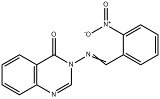 3-((2-Nitrobenzylidene)amino)quinazolin-4(3H)-one 化学構造式