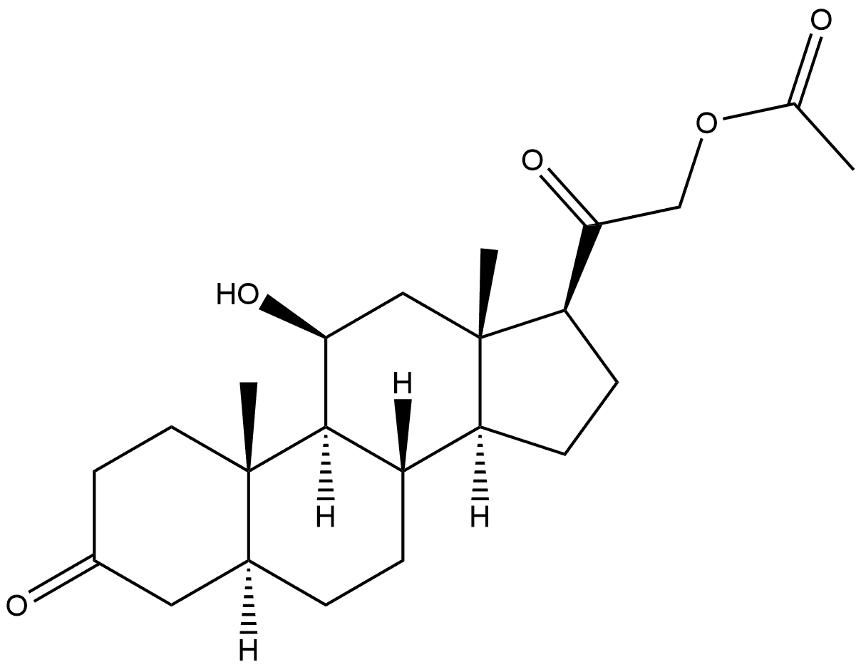 11β,21-Dihydroxy-3,20-allopregnanedione 21-Acetate Struktur