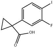 Cyclopropanecarboxylic acid, 1-(3-fluoro-4-iodophenyl)- 化学構造式