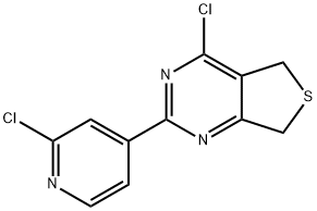 Thieno[3,4-d]pyrimidine, 4-chloro-2-(2-chloro-4-pyridinyl)-5,7-dihydro- 结构式