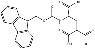 (S)-3-(((9H-fluoren-9-yl)methoxy)carbonylamino)propane-1,1,3-tricarboxylic acid 结构式